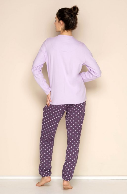Dámske bavlnené pyžamo Purple Dotties