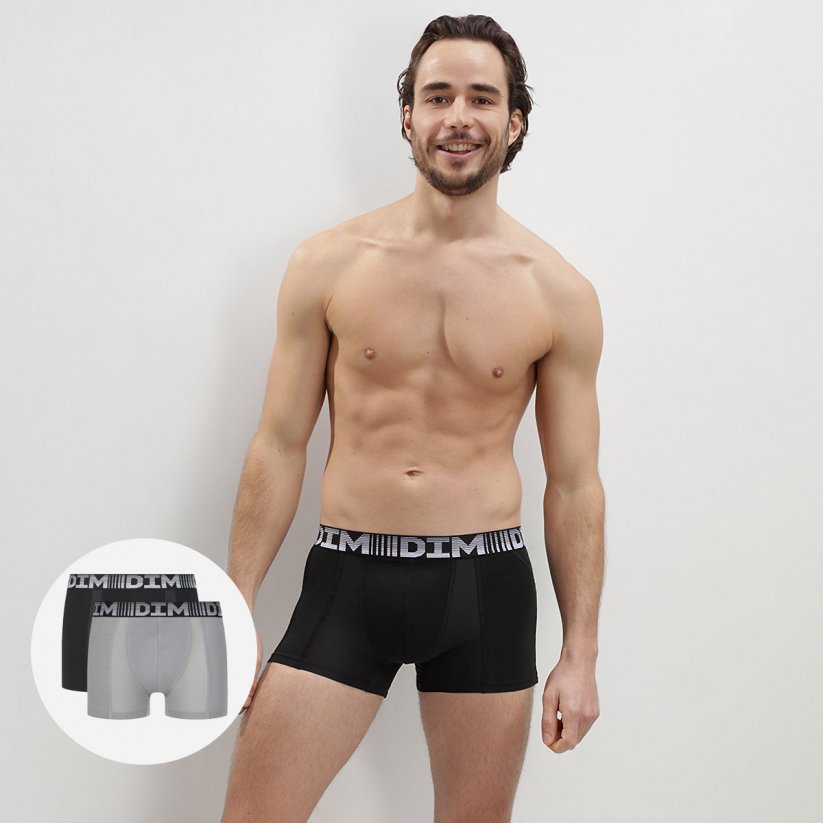 Pánske boxerky DIM COTTON 3D FLEX AIR - balenie 2 ks