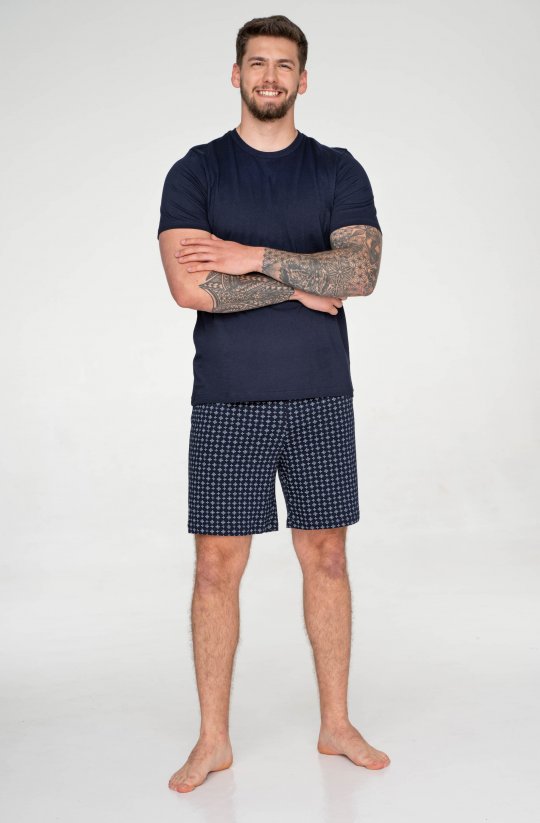 Bavlnené pánske pyžamo s kraťasmi Mens Cross