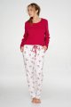 Dámské bavlněné pyžamo Burgundy Hearts