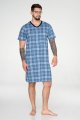 Bavlněná pánská noční košile s krátkým rukávem Mens Cubes