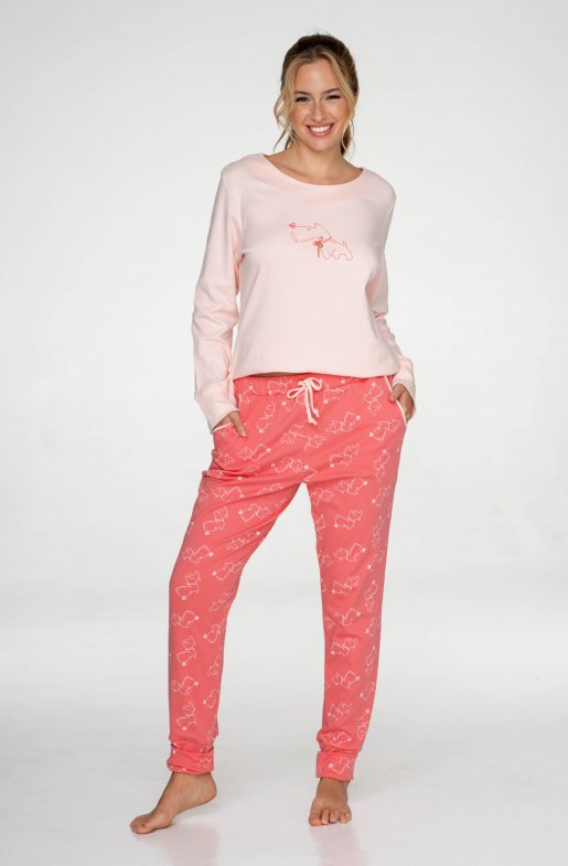 Dámské bavlněné pyžamo Dogs Pink
