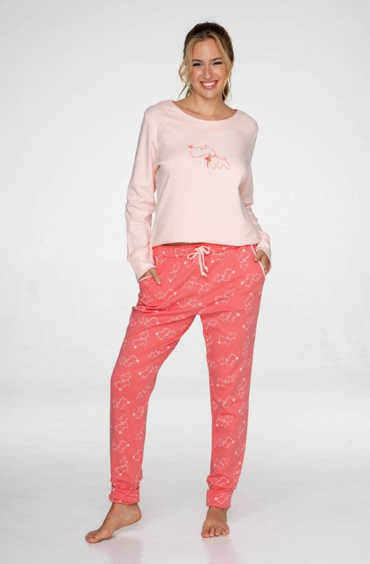 Dámské bavlněné pyžamo Dogs Pink
