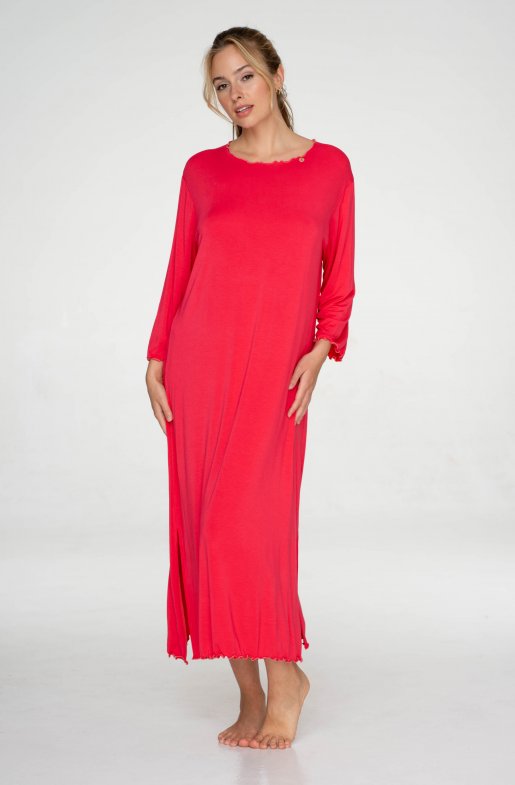 Predĺžená nočná košeľa s dlhým rukávom Coral