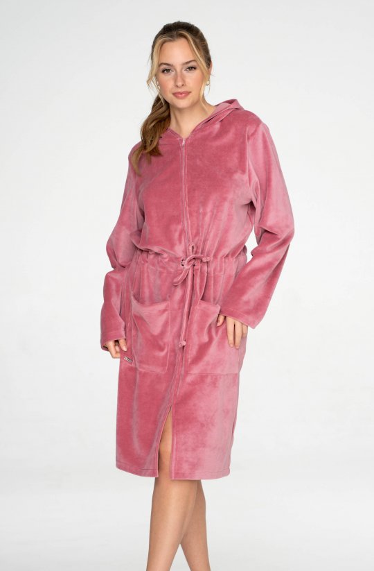 Župan so zipsom a kapucňou Pink/Grey