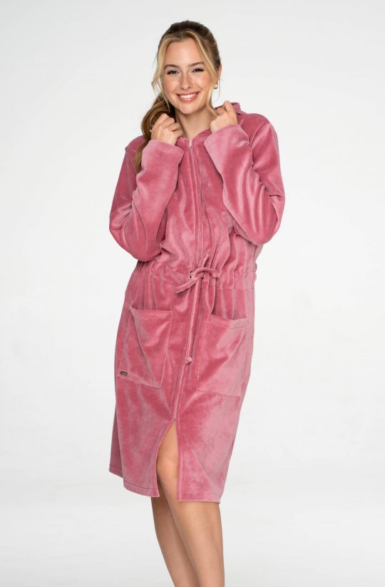 Župan so zipsom a kapucňou Pink/Grey
