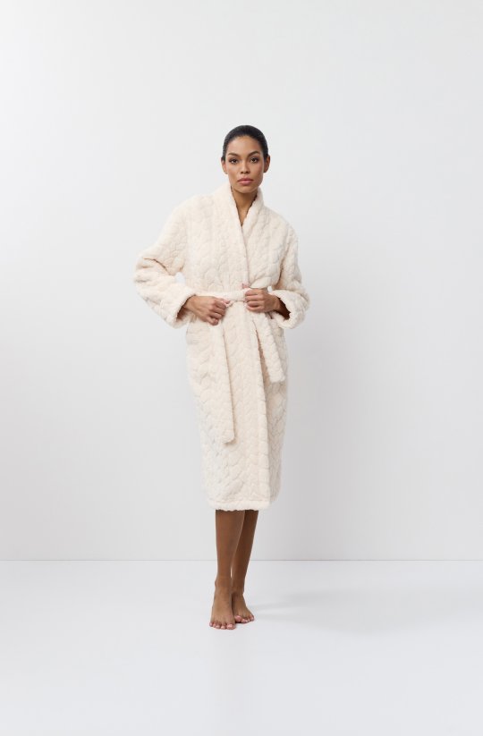 Vzorovaný smotanový župan Kristen