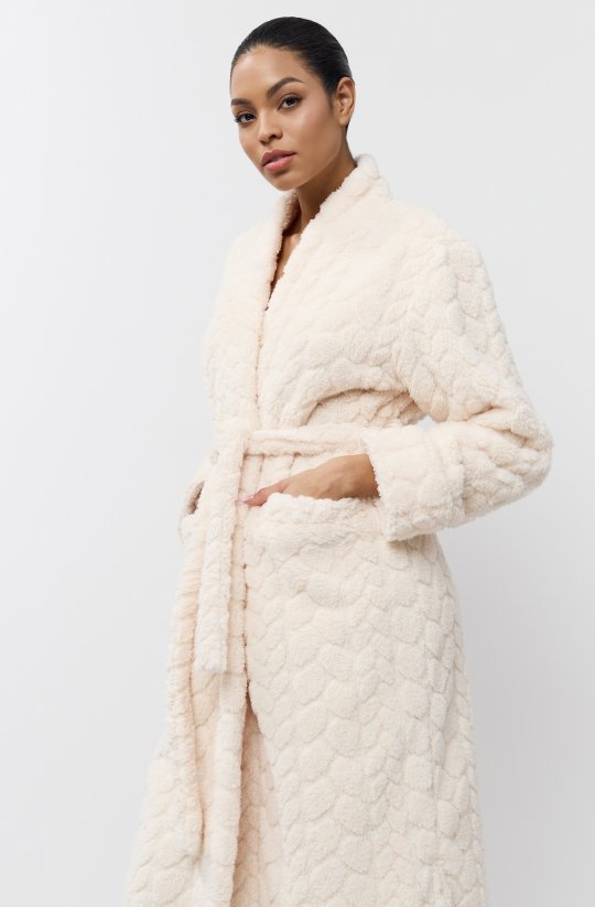 Vzorovaný smotanový župan Kristen