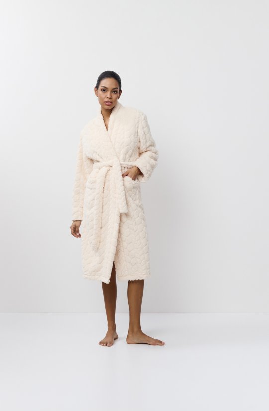 Vzorovaný smotanový župan Kristen