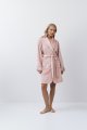 Ružový župan Eva so šálovým golierom
