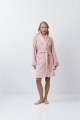 Ružový župan Eva so šálovým golierom