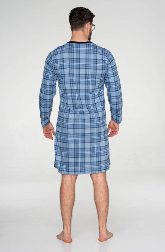 Bavlnená pánska nočná košeľa s dlhým rukávom Mens Cubes