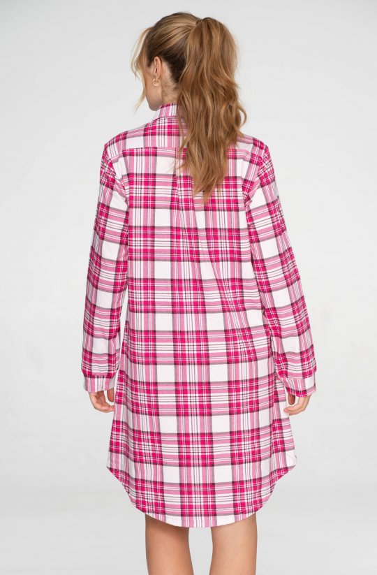 Bavlnená nočná košeľa pánskeho strihu Pink Cubes