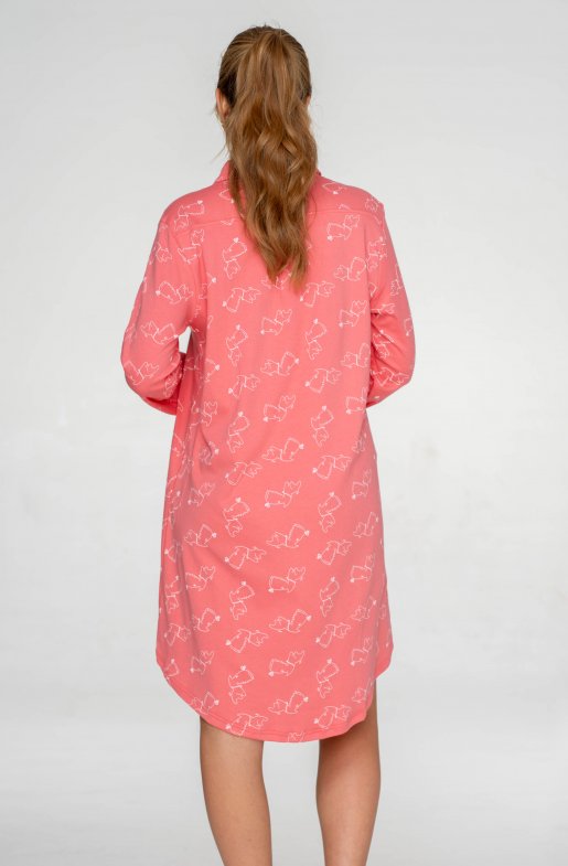 Bavlněná dámská košile pánského střihu Dogs Pink