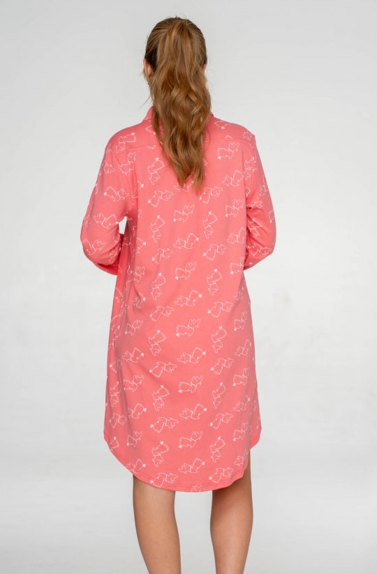 Bavlnená dámska košeľa pánskeho strihu Dogs Pink