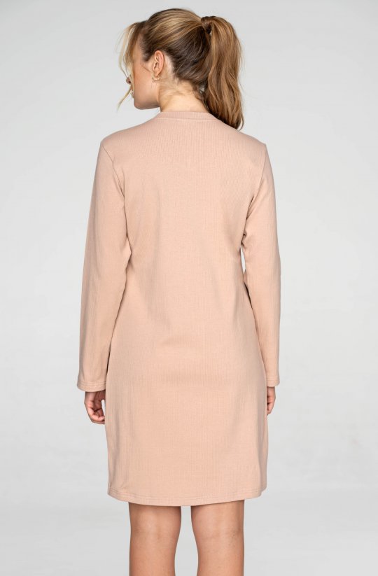 Bavlnené šaty / nočná košieľka Beige Stripe