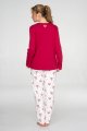 Dámské bavlněné pyžamo Burgundy Hearts