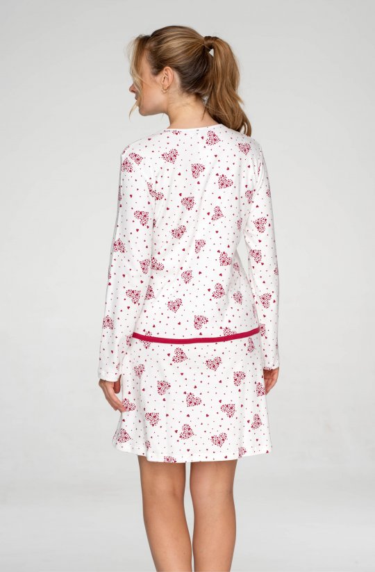 Bavlněná noční košile Burgundy Hearts