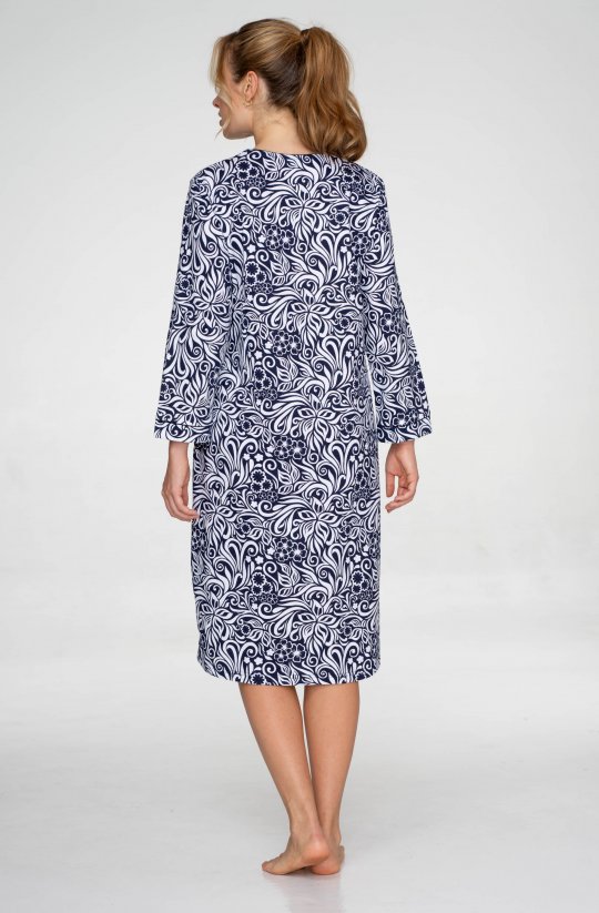 Prodloužená bavlněná noční košile Blue Meadow