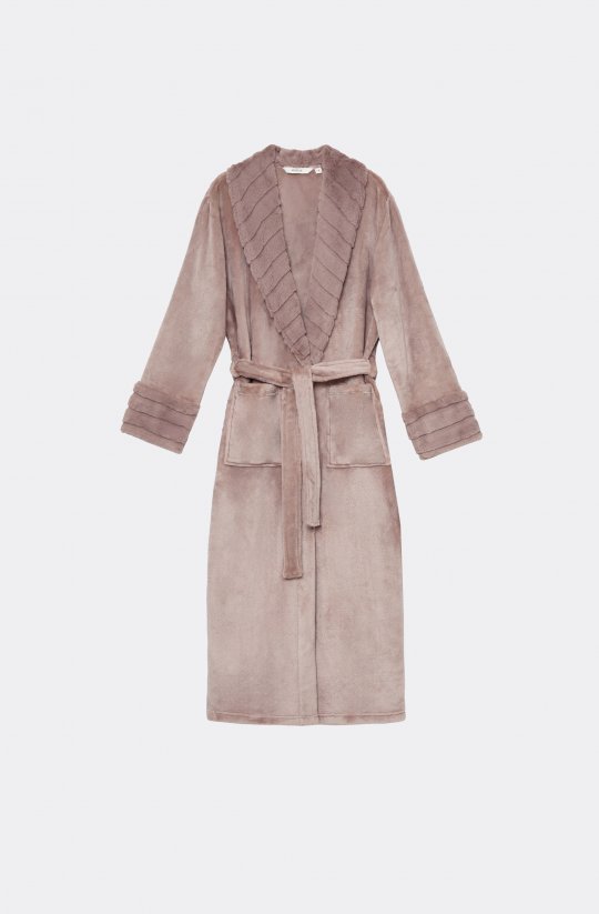 Dámsky župan Demi so širokým golierom