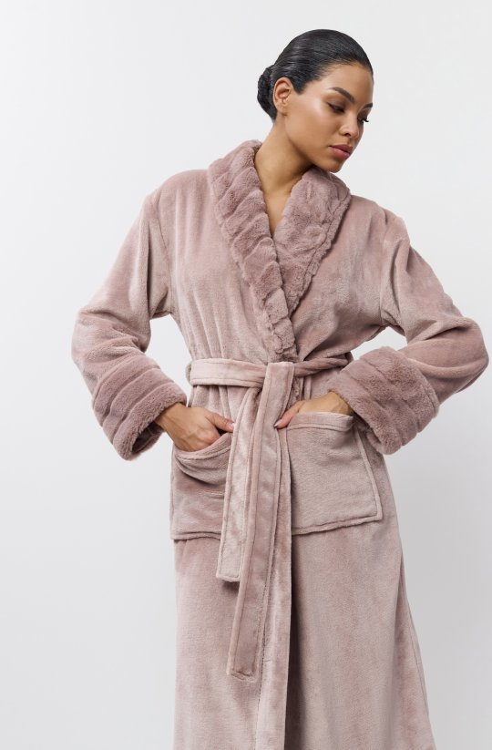 Dámsky župan Demi so širokým golierom