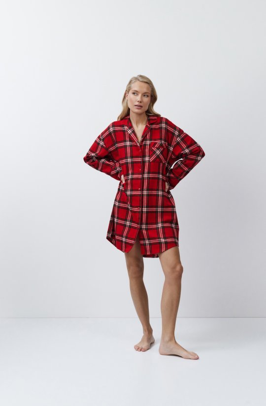 Dámska kockovaná nočná košeľa Bell