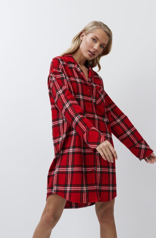 Dámska kockovaná nočná košeľa Bell