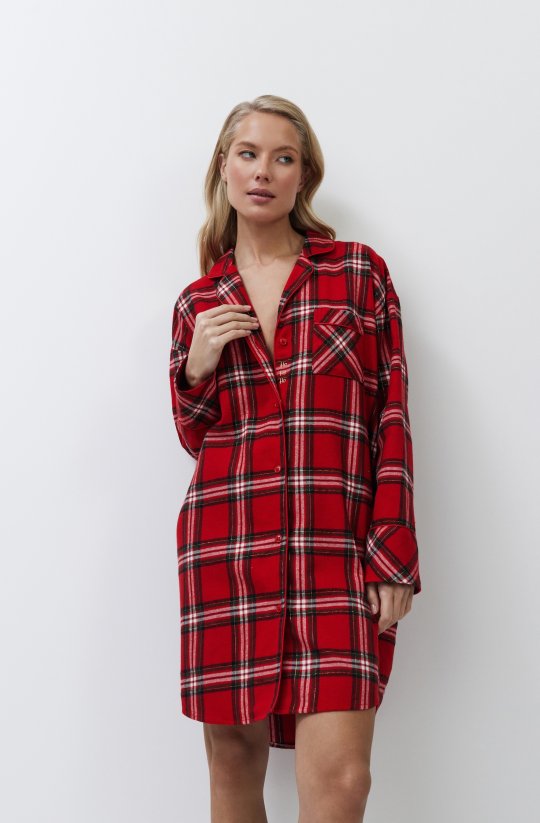 Dámska kockovaná nočná košeľa Bell