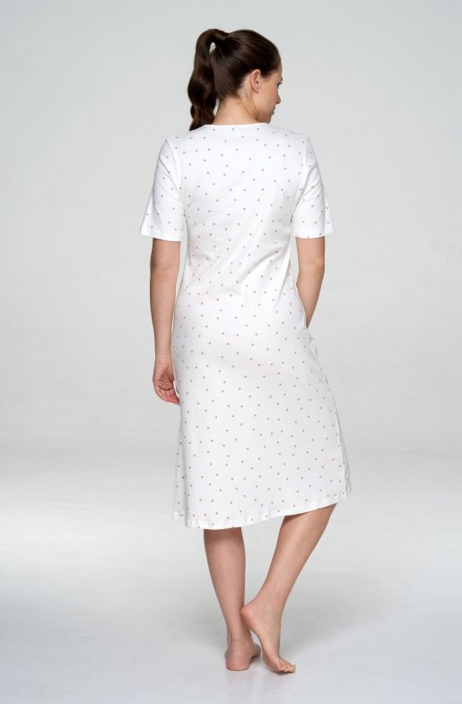 Noční košile s krátkým rukávem Beige Dots