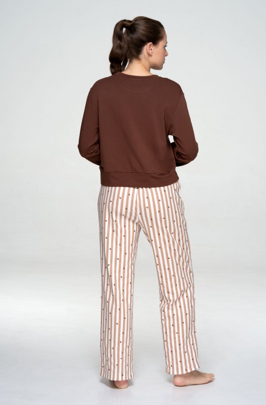 Bavlněné pyžamové kalhoty Beige Stripe