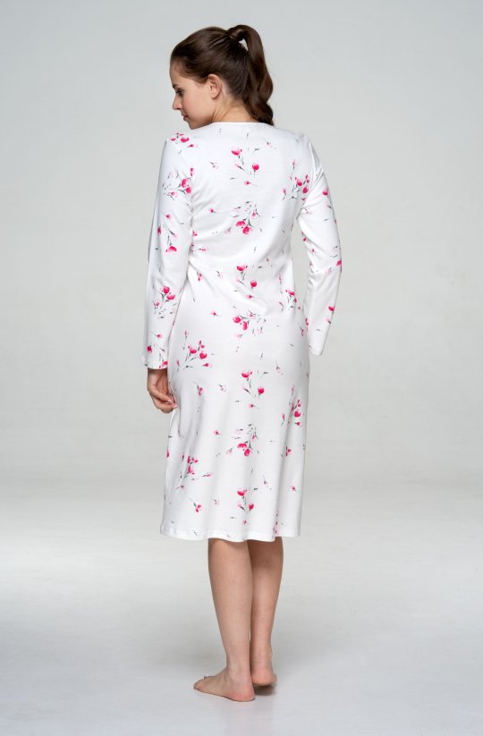 Bavlnená nočná košeľa Cherry Blossom s dlhým rukávom
